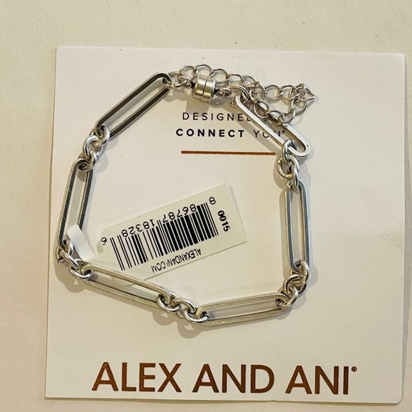 ALEX AND ANI Mini Maven Chain Magnetic Bracelet Rafaelian Silver - Picture 3 of 8